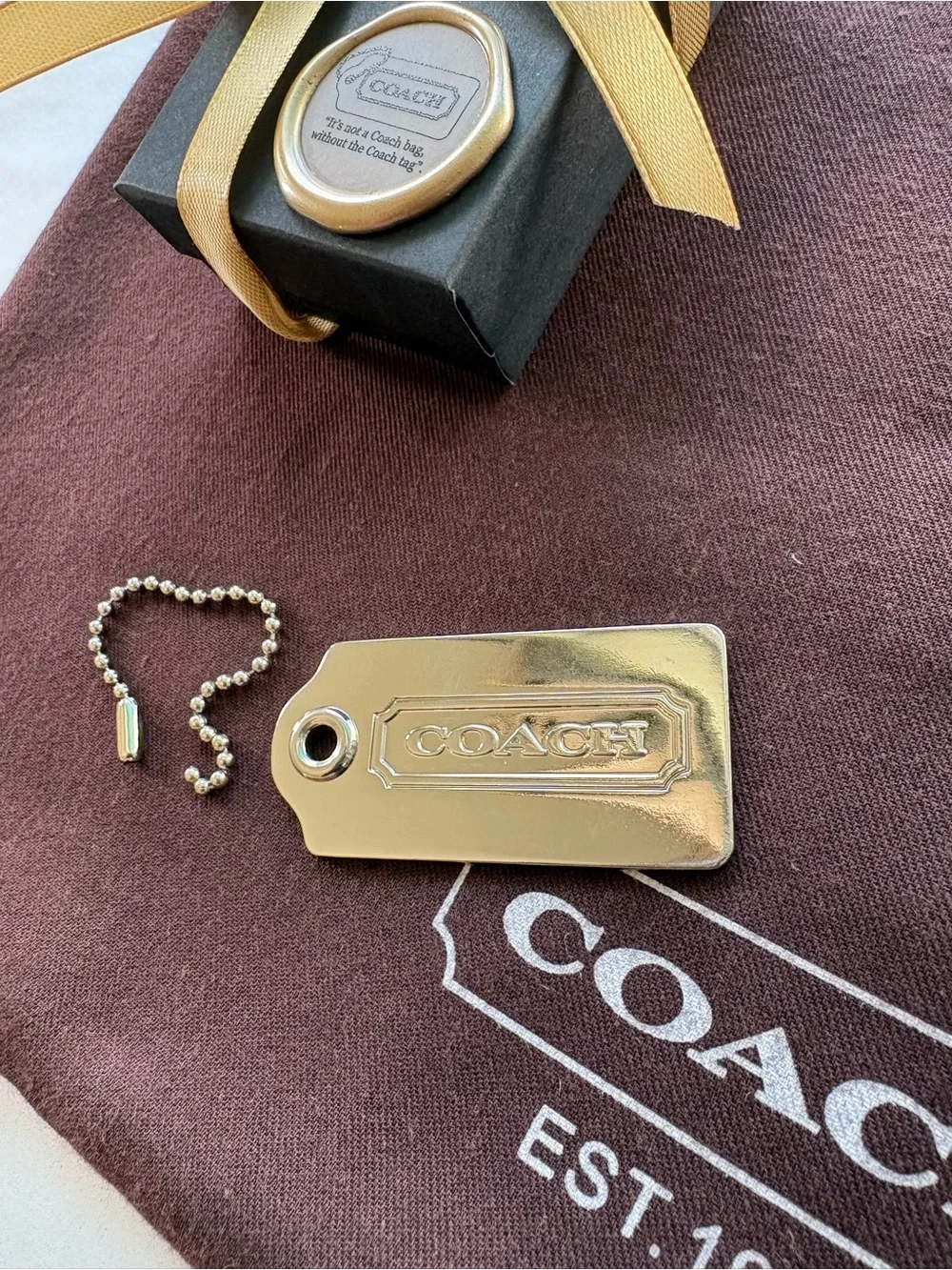 RARE Y2K Coach Solid Metal Hangtag 2.5